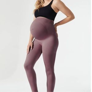 BLANQI Maternity Leggings Soft Fawn (Dusty Purple) Size Large - NEW w/TAGS